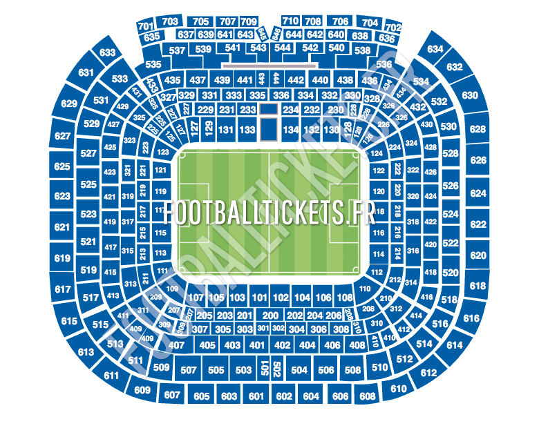 Le plan du stade Santiago Bernabéu